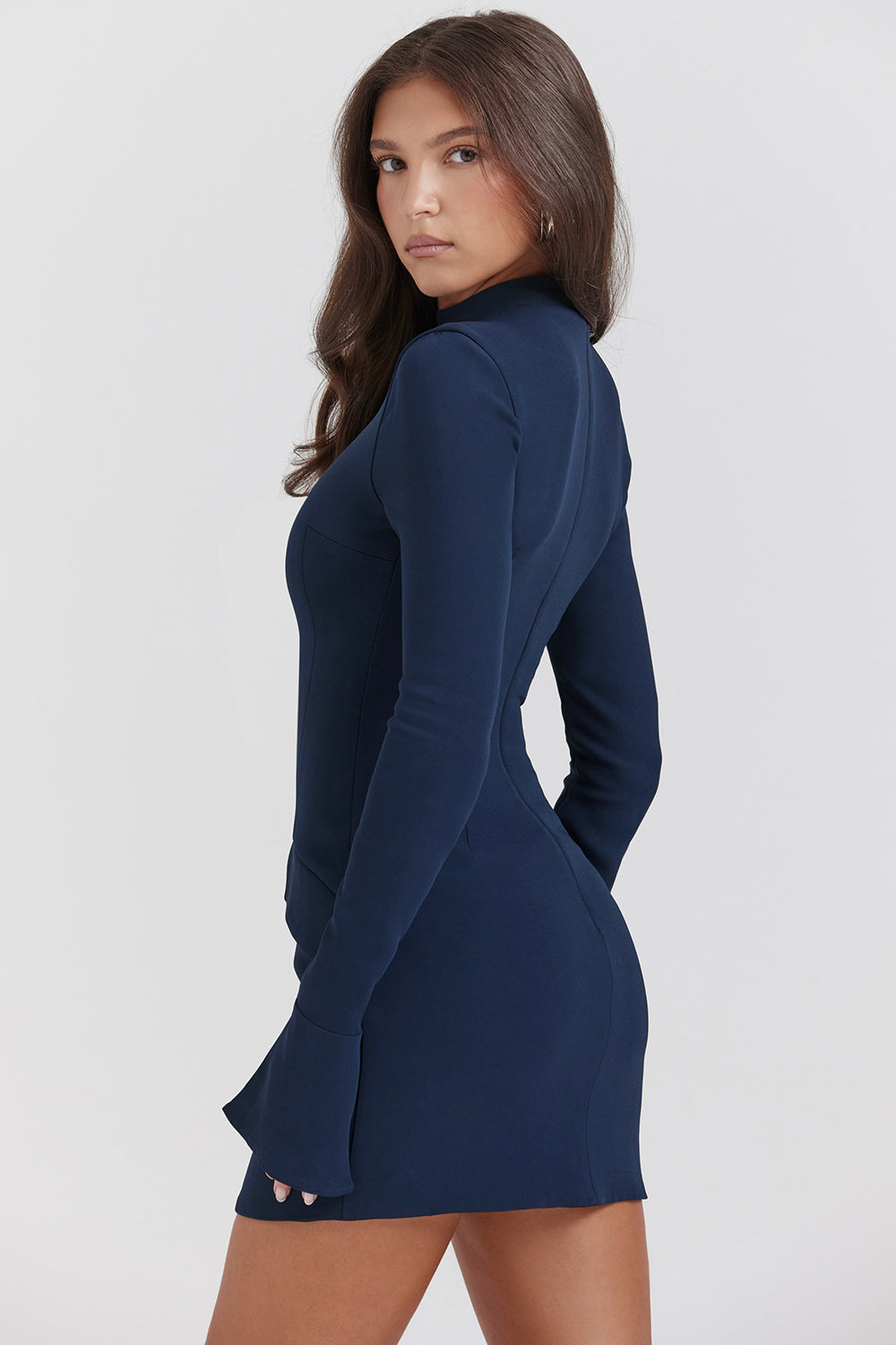 Murcia Mini Dress Long Sleeve - Blue