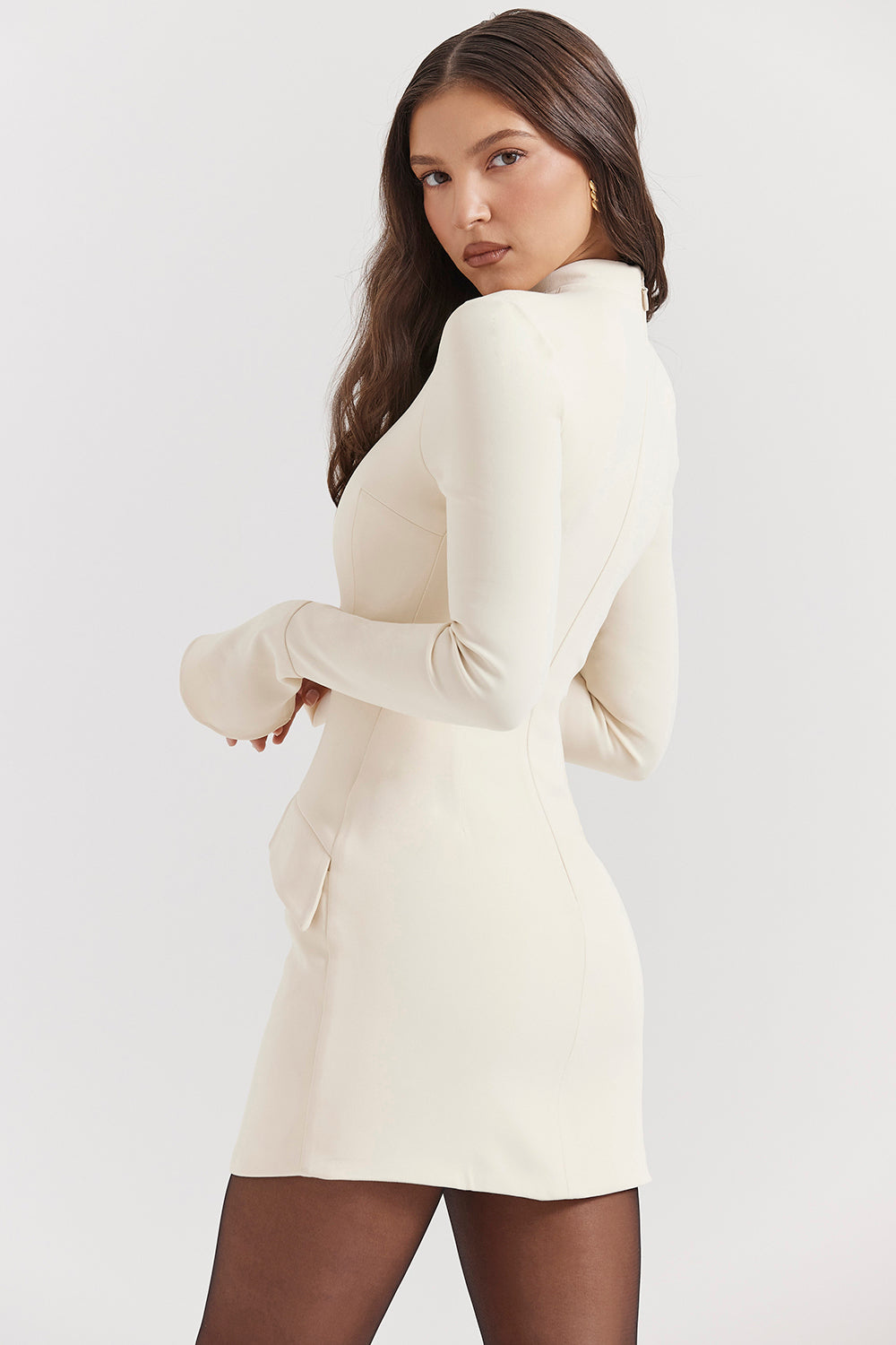 Murcia Mini Dress Long sleeve - White